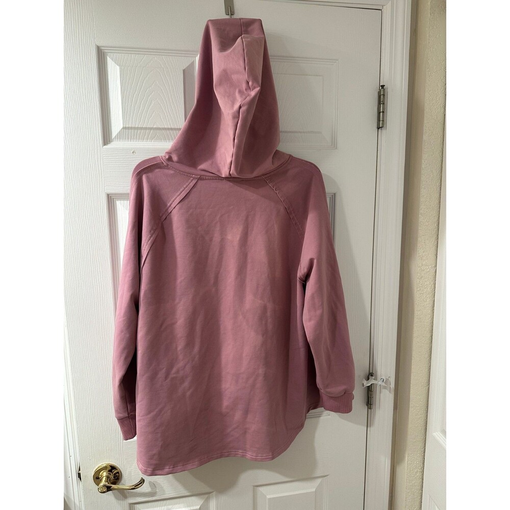 DG2 Diane Gilman DG Downtime Knit Flex Flutter-Back Hoodie Beige M - Picture 4 of 6